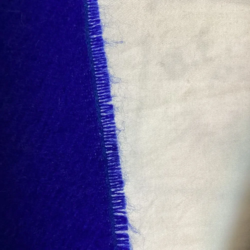 Cobalt Blue Brushed Acrylic Neck Warmer Scarf for Men or Women Vintage 80s